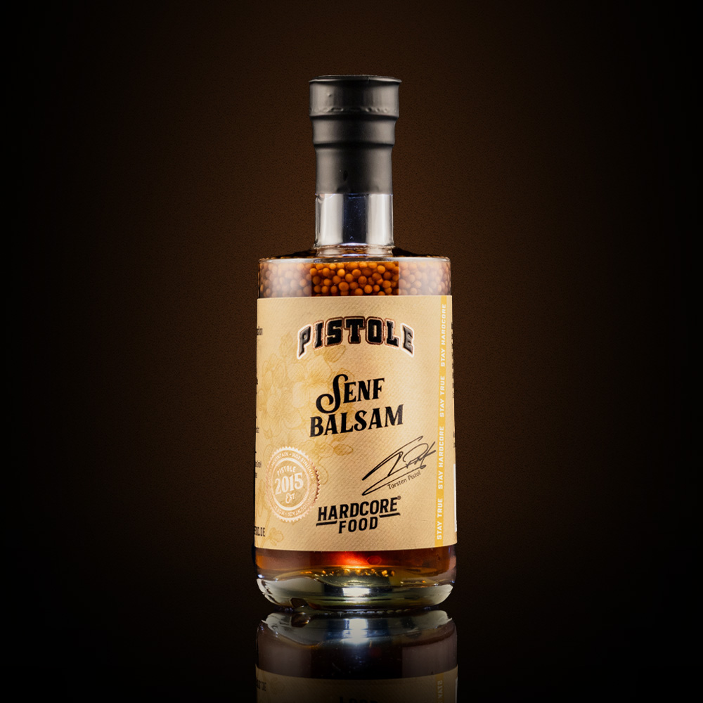 Pistole Hardcore-Food Balsamessig Senf Balsam