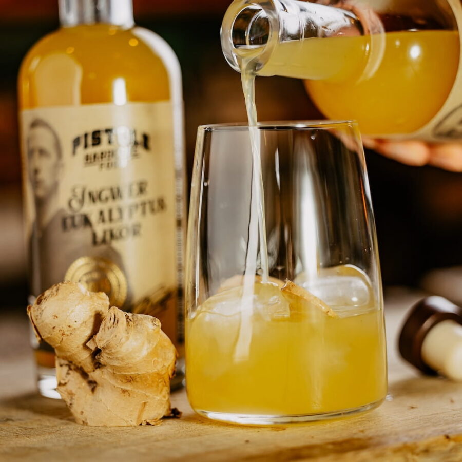 Pistole Hardcore-Food Ingwer Eukalyptus Likör