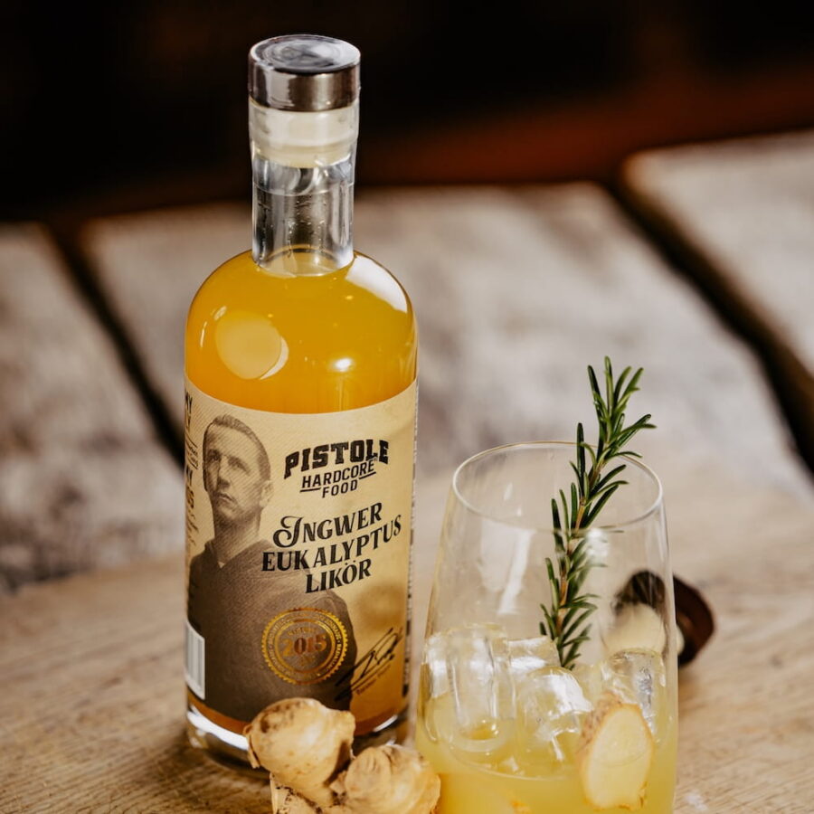 Pistole Hardcore-Food Ingwer Eukalyptus Likör
