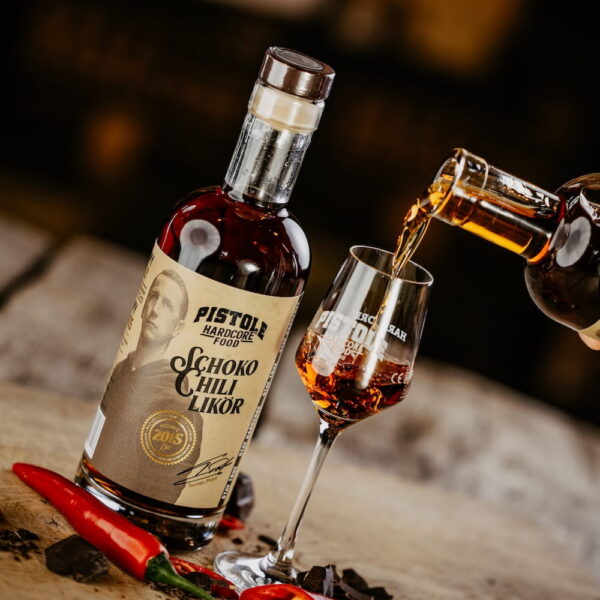 Pistole Hardcore-Food Schoko Chili Likör