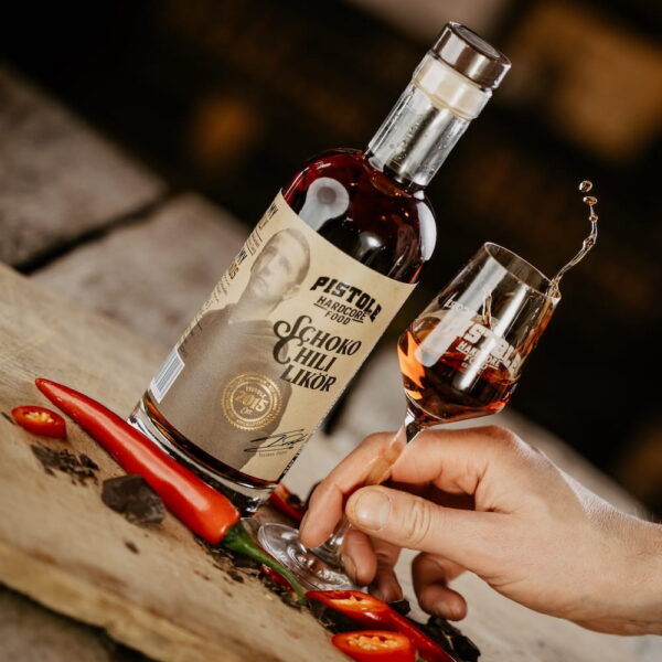 Pistole Hardcore-Food Schoko Chili Likör