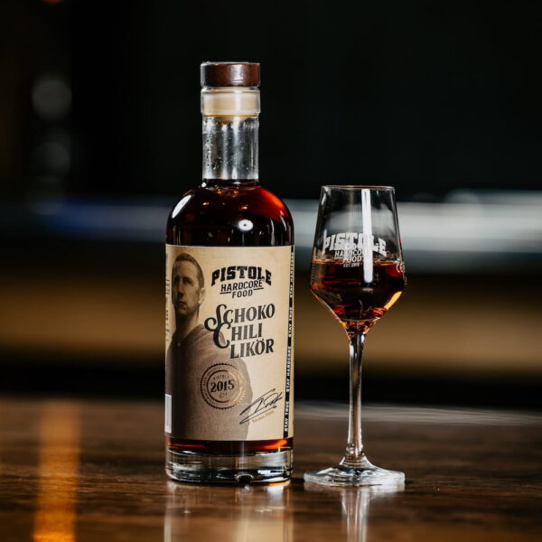 Pistole Hardcore-Food Schoko Chili Likör