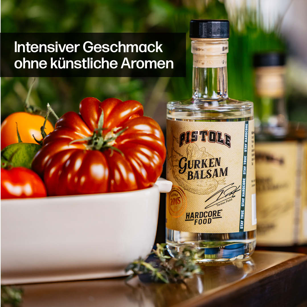 Pistole Hardcore-Food Gurken Balsam mit intensivem Geschmack ohne künstliche Aromen