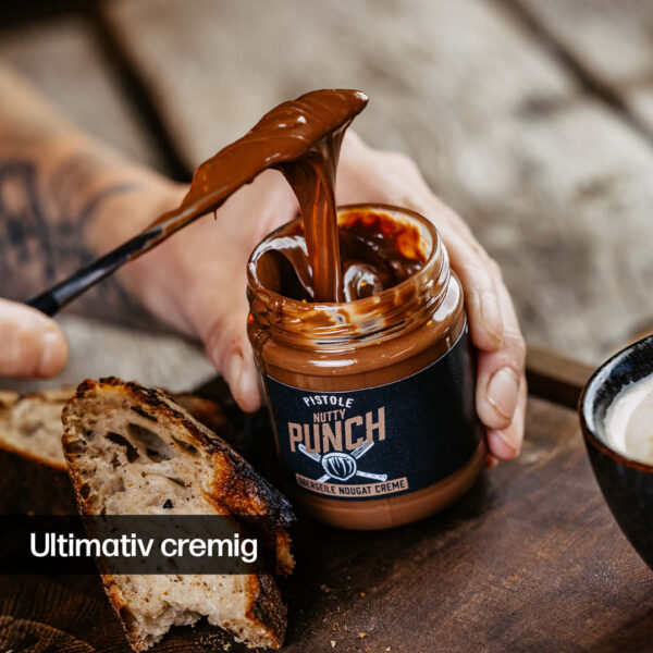 Pistole Hardcore-Food Nutty Punch, die cremigste Nougat Creme, die wir kennen.