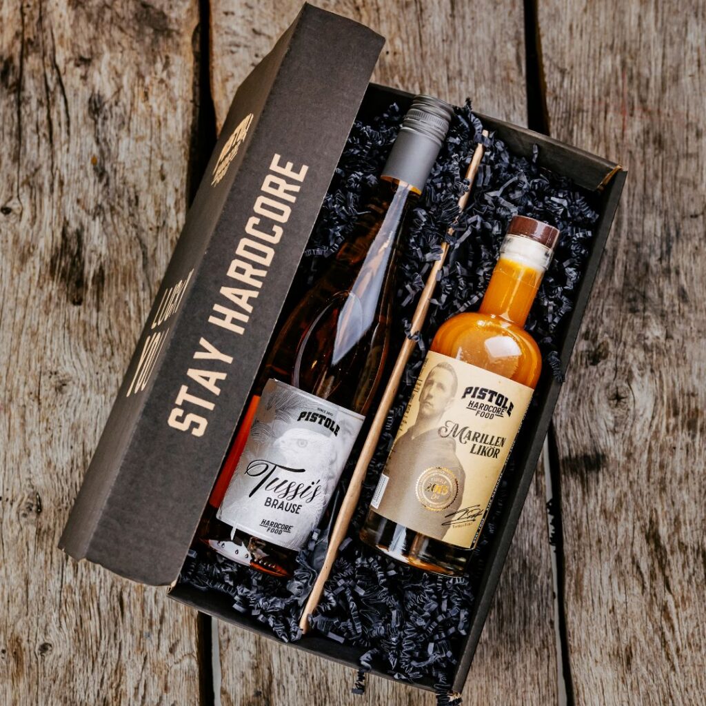 Geschenkset Brausebums mit Tussi's Brause und Marillen Likör