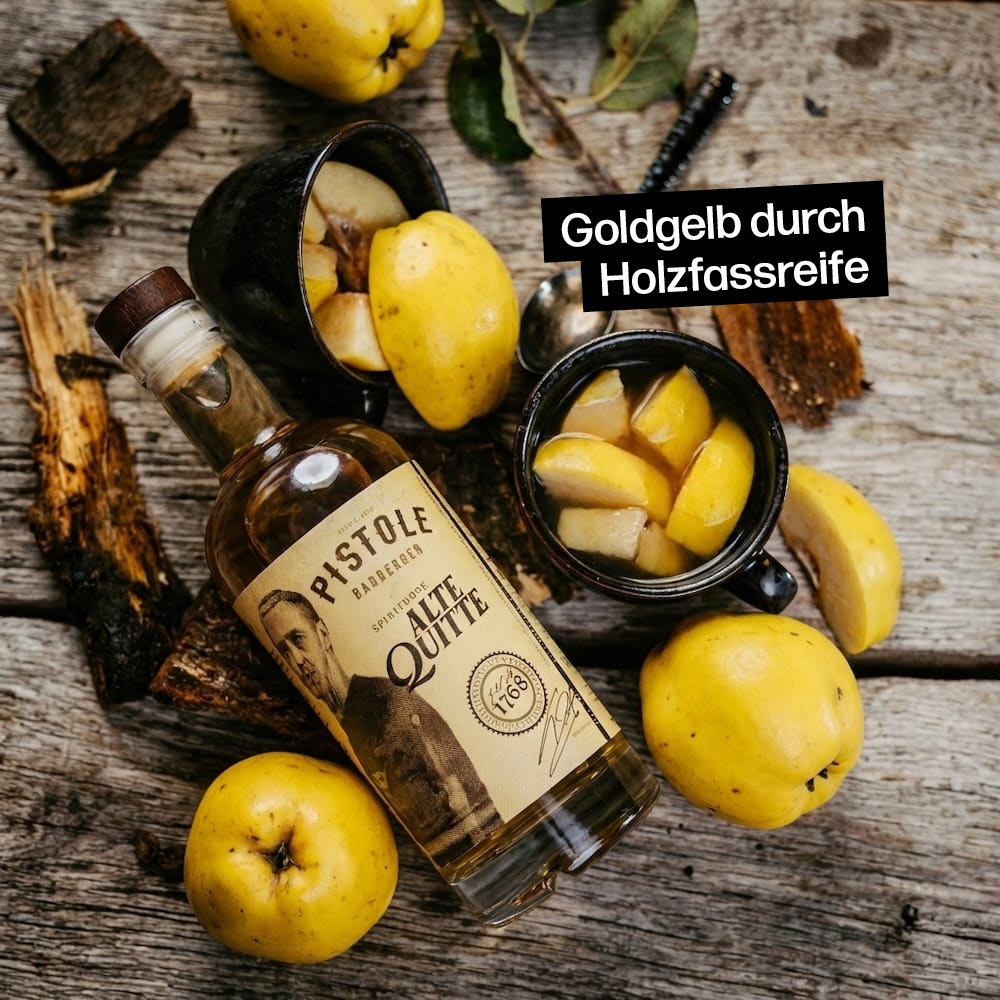 Quitten Obstler mit Holzfassreife