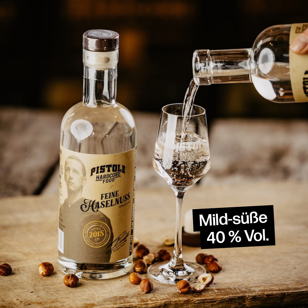 Feine Haselnuss Spirituose mit mild-süßer 40% Vol.