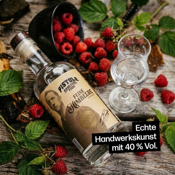 Himbeer Spirituose mit echter Handwerkskunst mit 40% Vol.