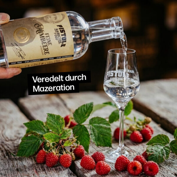 Himbeer Spirituose veredelt durch Mazeration