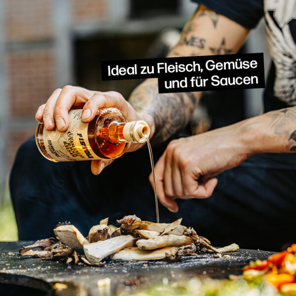 Haselnuss-Rauch Balsamessig ist ideal zu Fleisch, Gemüse und für Saucen