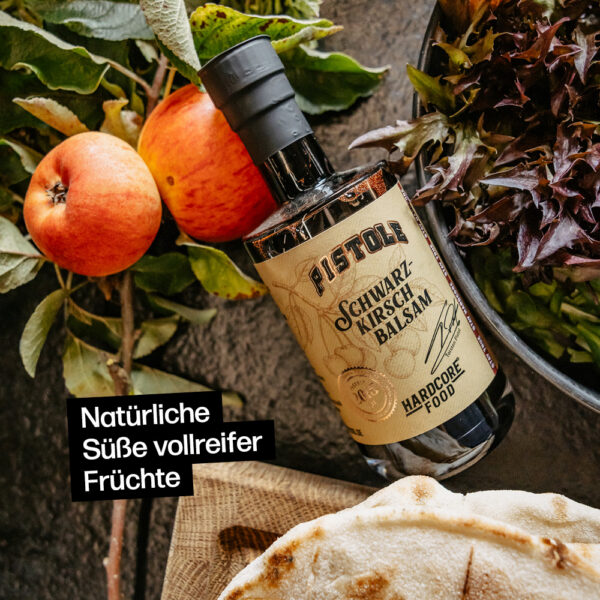 Schwarzkirsch Balsamessig mit natürlicher Süße vollreifer Früchte