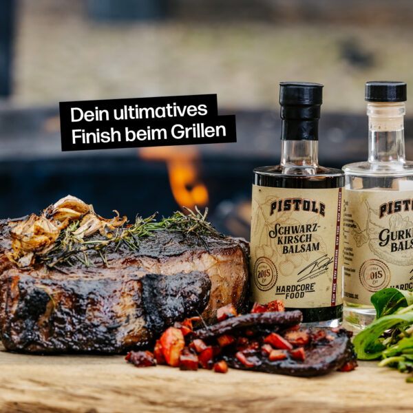 Schwarzkirsch Balsamessig für dein ultimatives Finish beim Grillen