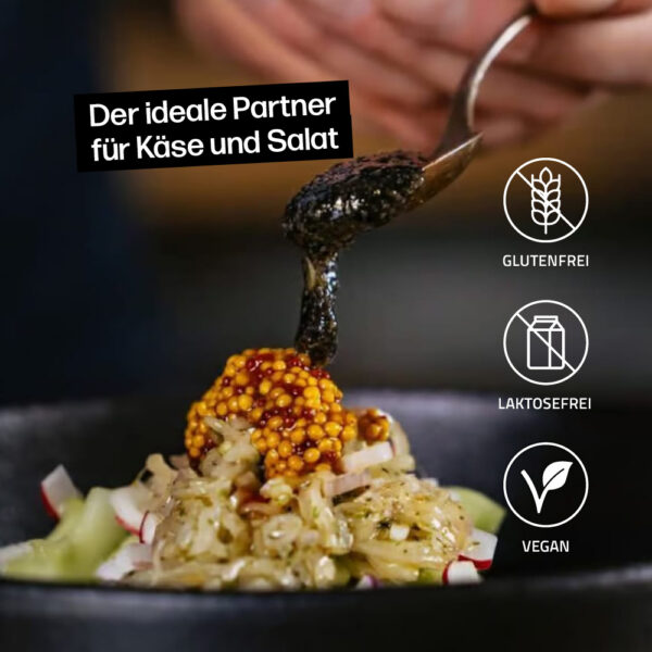 Körniger Senf als idealer Partner für Käse und Salat