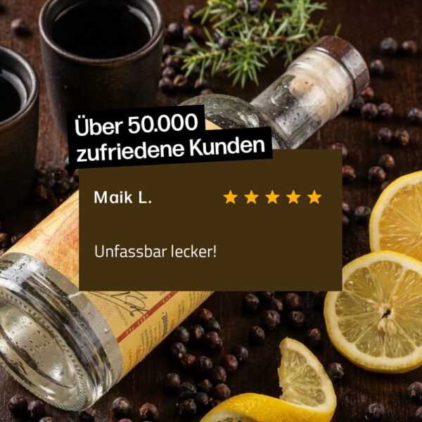 Über 50.000 zufriedene Kunden der Liköre und Obstler von Pistole Hardcore-Food