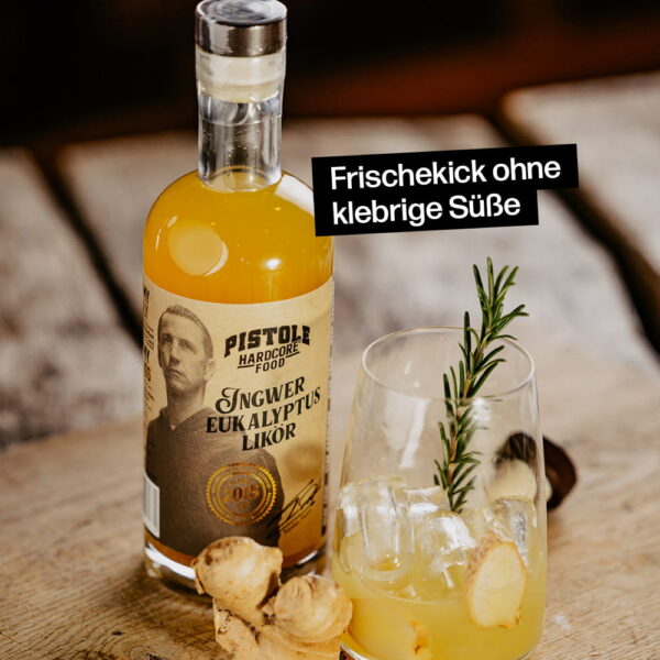 Ingwer Eukalyptus Likör ohne klebrige Süße