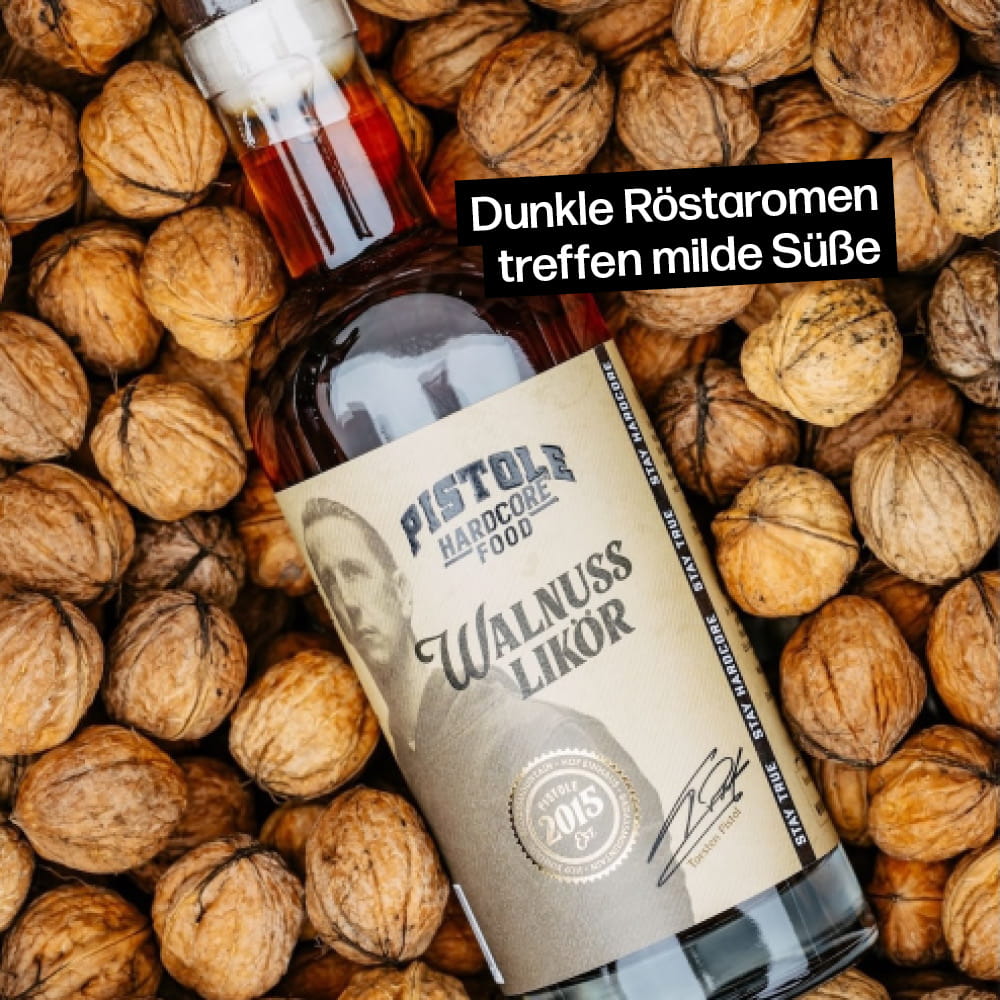 Walnusslikör mit dunklen Röstaromen und milder Süße