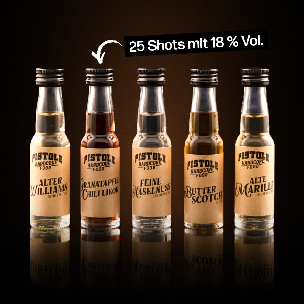 Zauberwürfel Granatapfel Chili als 25 Shots mit 18% Vol.